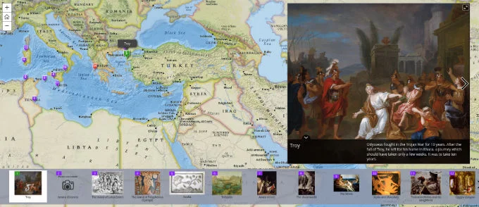 carte de l'Odyssée d'Ulysse