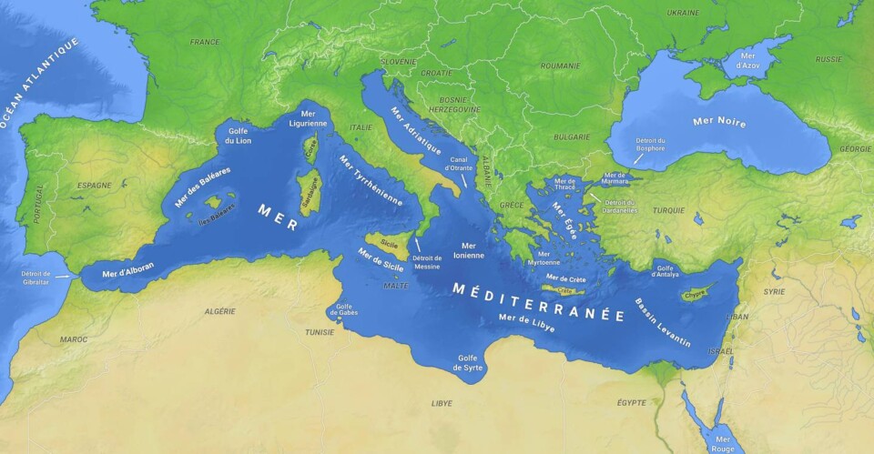 Cartes de la Méditerranée : Géographie physique