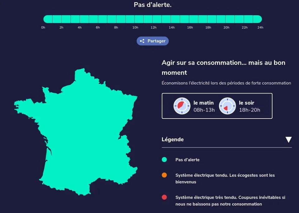 Panne, coupure d'électricité : carte de France