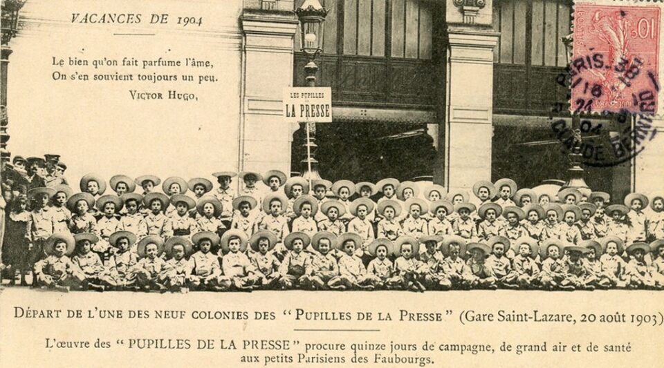 Vacances scolaires des pupilles de la presse en 1904