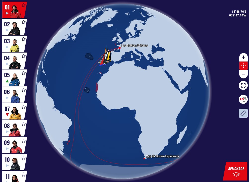 carte vendee globe 2024