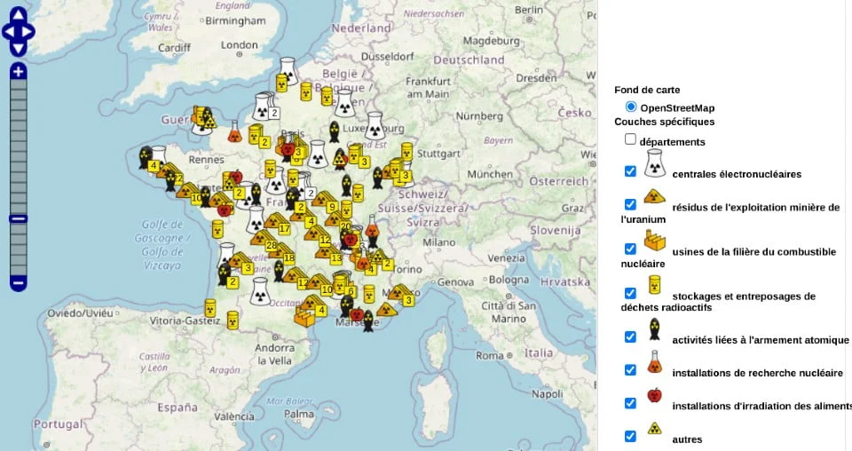 Sites et centrales nucléaires en France