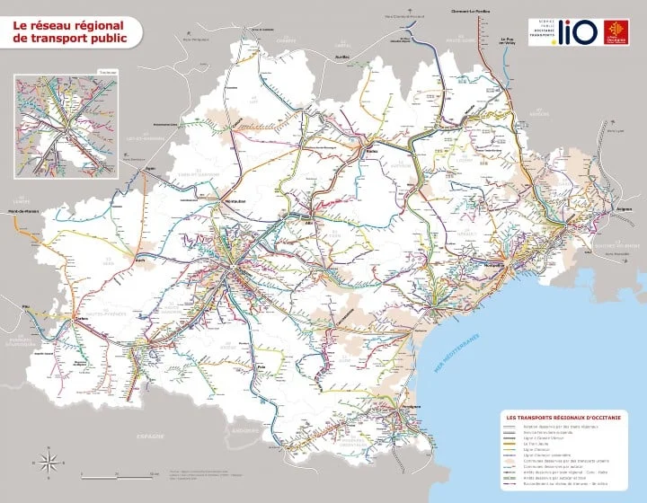carte des transports LIO en Occitanie