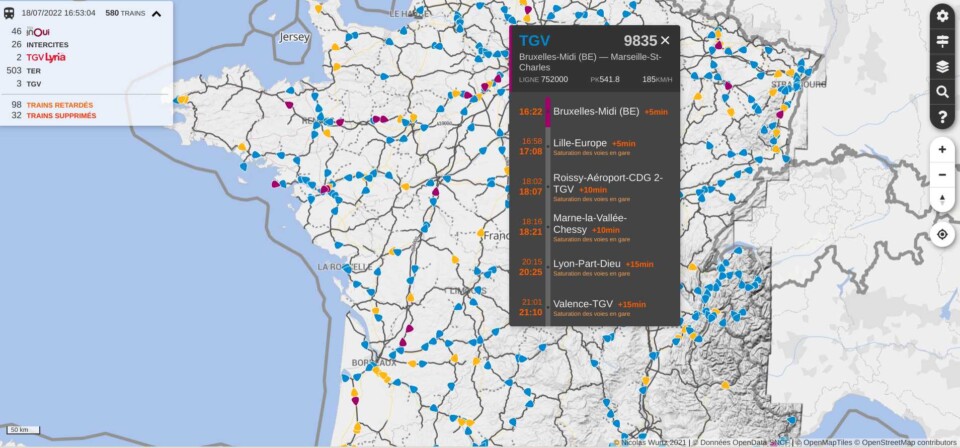Carte temps réel SNCF Graou