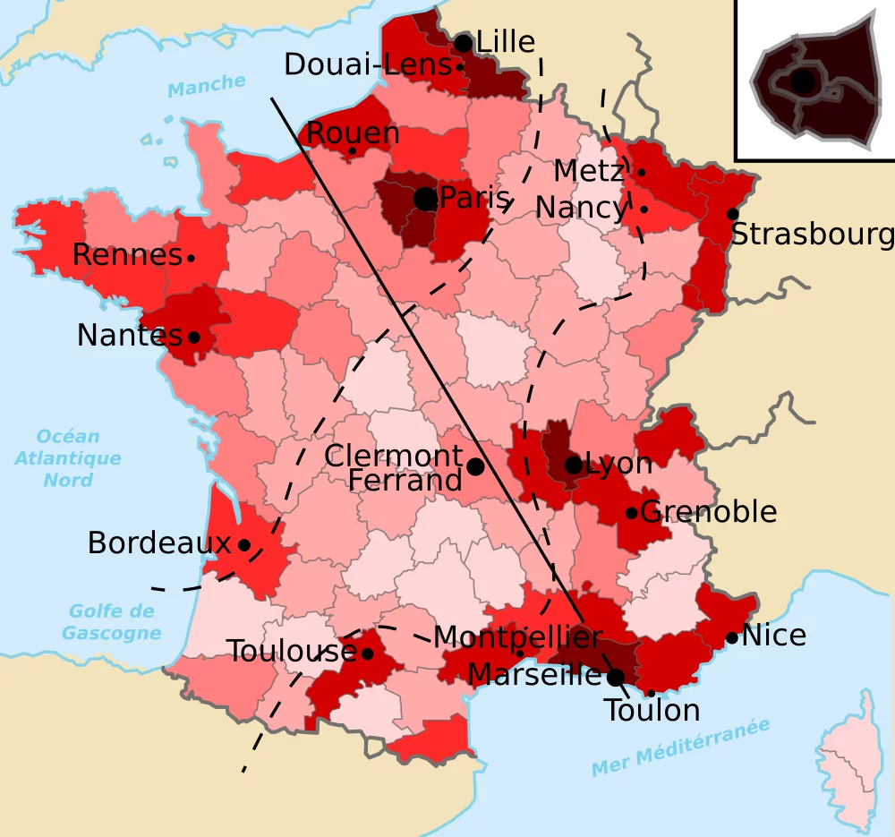Diagonale du vide en France