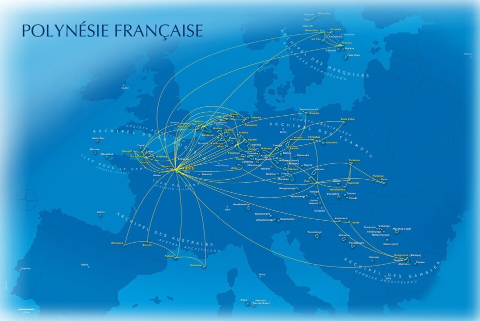 Carte de la Polynésie française / Europe