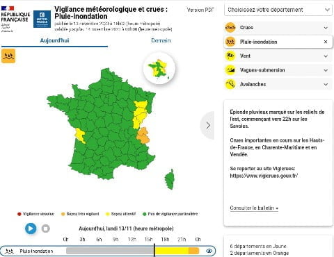 Météo France: Rain, flooding