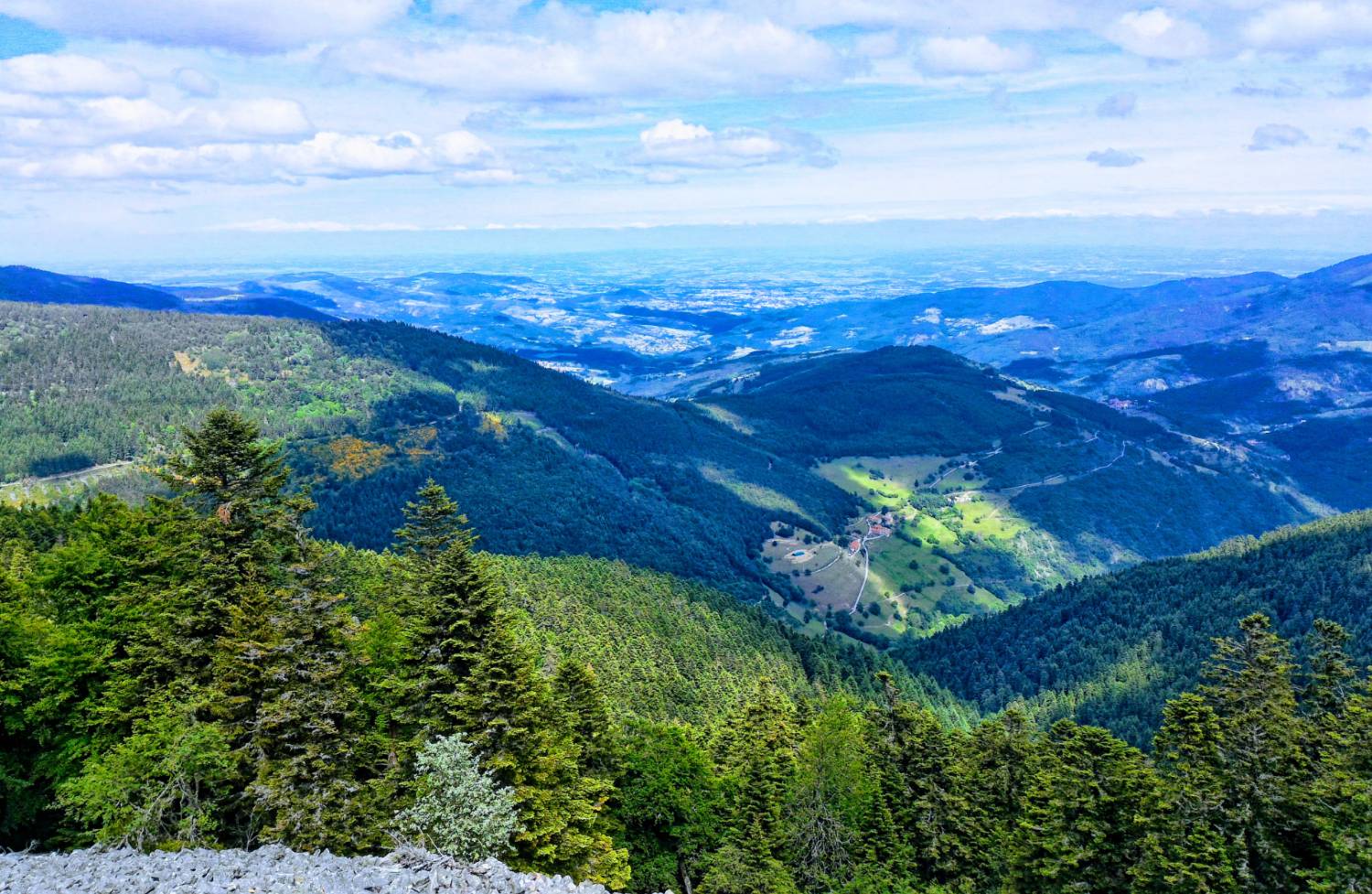 Mont Felletin : l'Ardèche et la vallée de la Cance