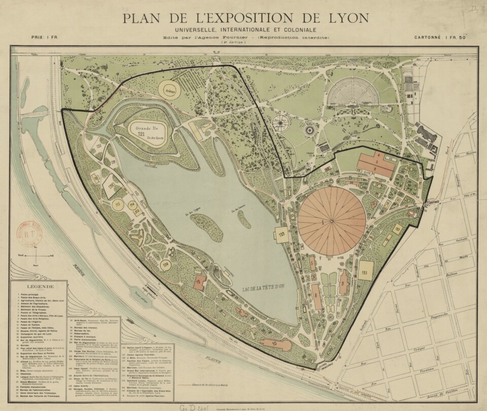 Plan de l'exposition universelle à Lyon