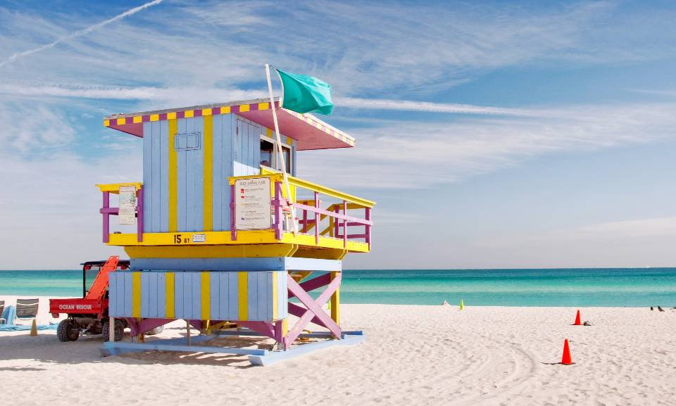 Poste de garde d'une plage de Miami
