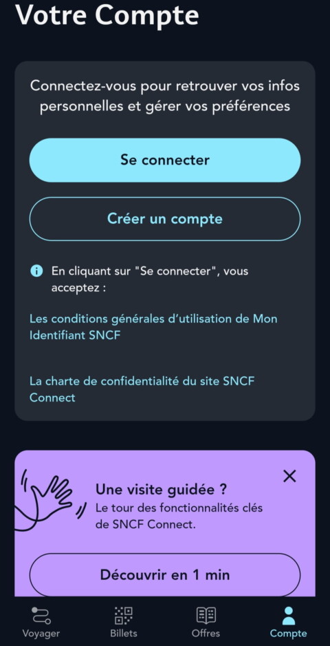 Sncf Connect App : Votre compte